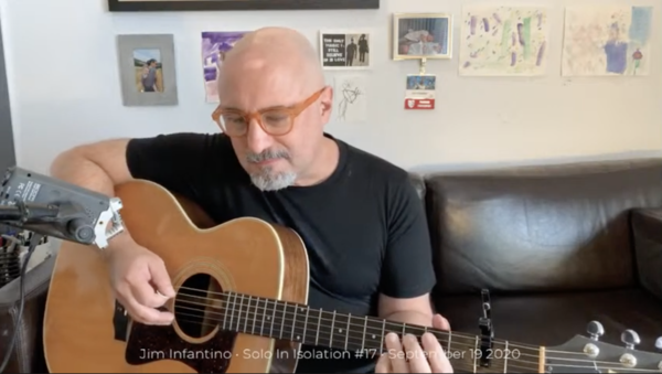 Jim Infantino playing live on YouTube from his sofa