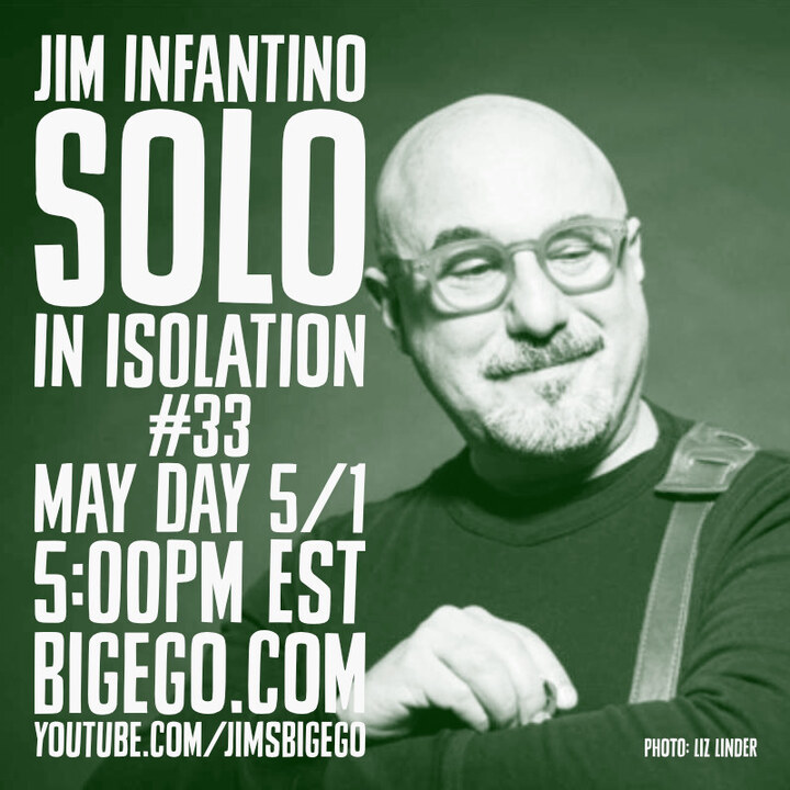 Jim Infantino in green ad for Solo In Isolation Show